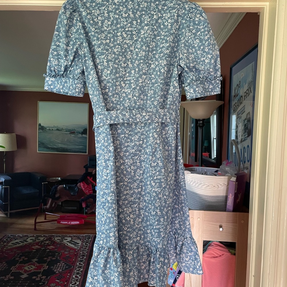 Draper James Blue Ruffled Wrap Sundress - Picture 3 of 5
